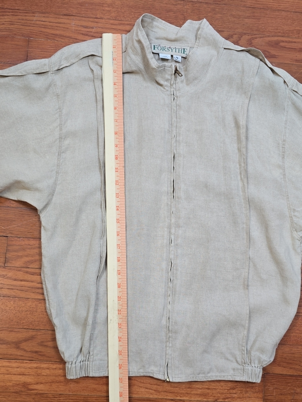 Vintage Roger Forsythe 100% Linen Bomber Lightweight Full Zip Jacket Sz.S - Picture 12 of 13